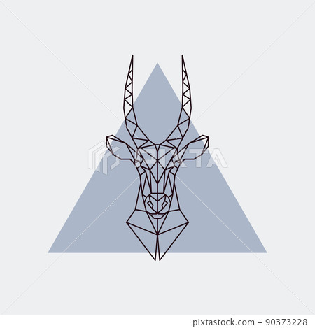 Antelope head in polygonal style. Antelope head in polygonal style. 90373228