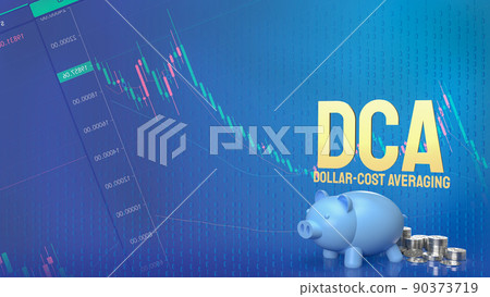 The piggy bank and coins for dca or Dollar Cost Averaging on business background  3d rendering 90373719