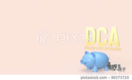 The piggy bank and coins for dca or Dollar Cost Averaging concept 3d rendering 90373720