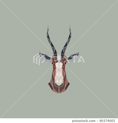 Vector sign abstract head of African Antelope blesbok. Vector sign abstract head of African Antelope blesbok. 90374005