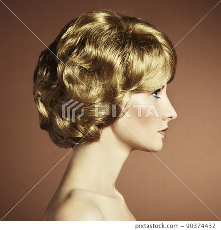 Portrait of beautiful sensual woman with elegant hairstyle 90374432