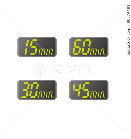 簡單的數字 15 分鐘計時器時鐘圖標 90374491