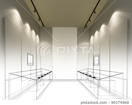 sketch design of interior exhibition room ,museum ,3d rendering sketch design of interior exhibition room ,museum ,3d rendering 90374868