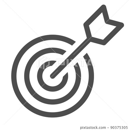 Hit target and bow and arrow icon 90375305