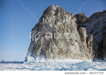 Sunny winter day at Baikal Lake 90375729