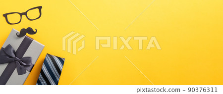 father's day background top view paper decoration Father's day 90376311