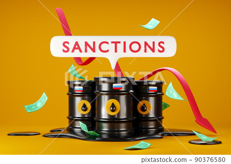 Russian crude oil embargo concept background Russian crude oil embargo concept background 90376580