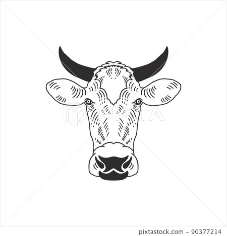 Cow head logo design on white background. Farm animal logo design inspiration Cow head logo design on white background. Farm animal logo design inspiration 90377214