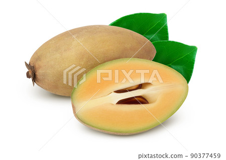 Sapodilla isolated on white background with full depth of field Sapodilla isolated on white background with full depth of field 90377459