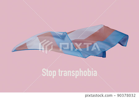 text stop transphobia and transgender pride flag 90378032