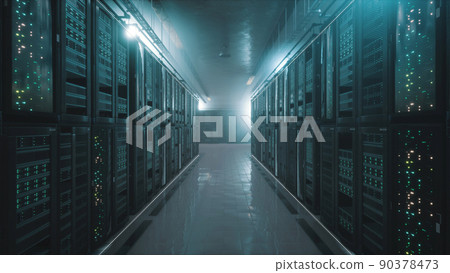 3D render of modern server room 3D render of modern server room 90378473