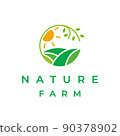 Green Nature Farm Agriculture Logo Design 90378902