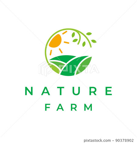 Green Nature Farm Agriculture Logo Design 90378902