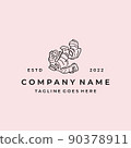 Ginger root logo. Herbal spice logo design 90378911