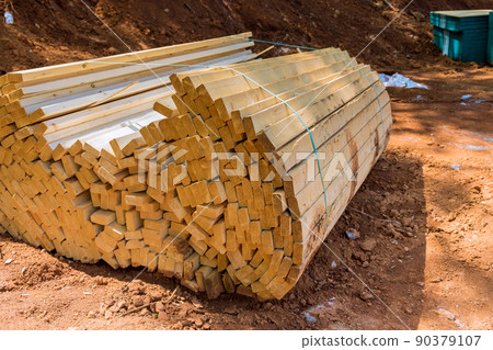 Wood timber construction material stock in joinery 90379107