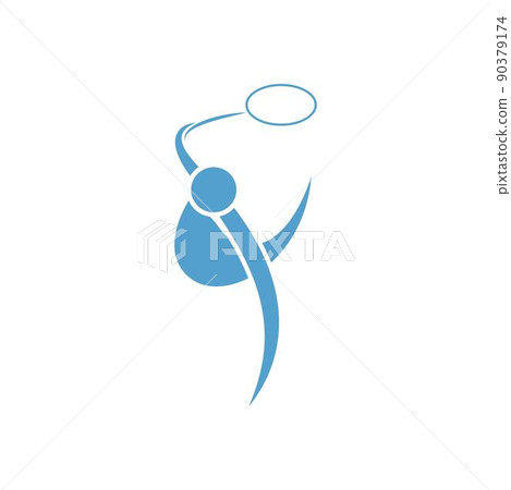 Playing badminton icon design illustration template Playing badminton icon design illustration template 90379174