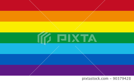 Rainbow color horizontal stripe vector background illustration material 90379428