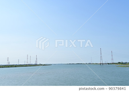 Steel towers seen from the vicinity of Kiso Sansen National Government Park Steel towers seen from the vicinity of Kiso Sansen National Government Park 90379841