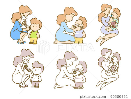 Daily routine of parent and child 90380531