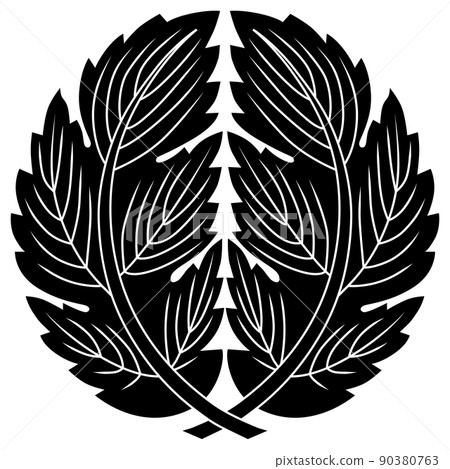 這是小松脇的家徽，名為抱鬼梶葉。 90380763