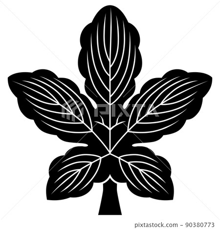 It is a family crest. It is called a thin standing Kaji leaf. 90380773