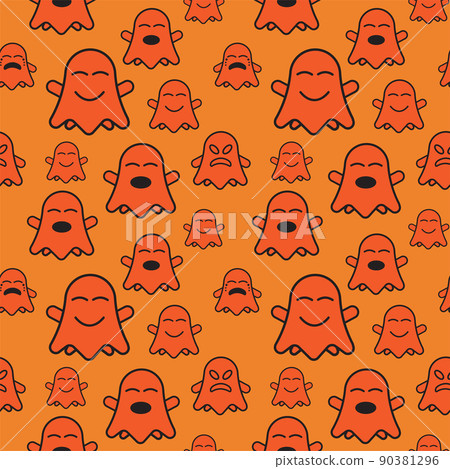 Cute ghost seamless pattern design template.... - Stock Illustration ...