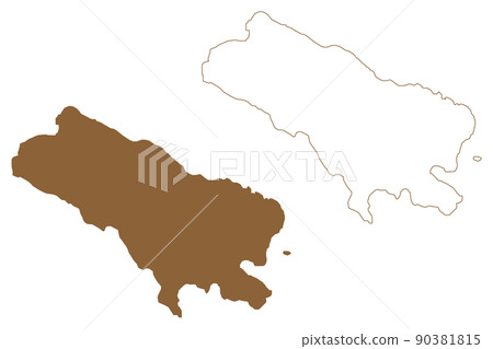 Enggano Island (Republic of Indonesia, Indian Ocean) map vector illustration, scribble sketch Enggano map 90381815