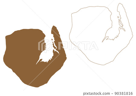 Europa island (French Republic, France, Indian Ocean, Mozambique Channel) map vector illustration, scribble sketch Nosy Ampela map 90381816