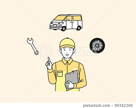 Auto mechanic Employee Male Speaking Explanation Teaching Inspection Repair Car inspection Auto mechanic Employee Male Speaking Explanation Teaching Inspection Repair Car inspection 90382200