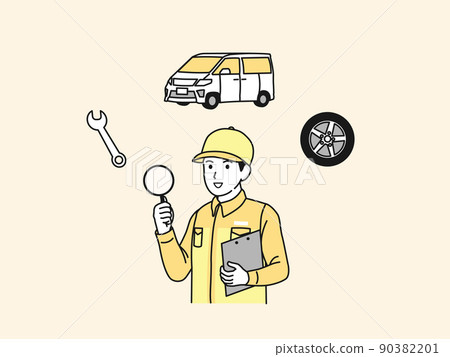 Auto mechanic employee male inspection repair car inspection Auto mechanic employee male inspection repair car inspection 90382201