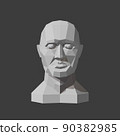 Partitioning of a man's head on a plane of shading for artist 90382985