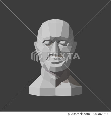 Partitioning of a man's head on a plane of shading for artist Partitioning of a man's head on a plane of shading for artist 90382985