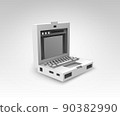 3D Retro Laptop With Open Browser 90382990