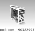 Computer system unit in 3D style in perspective projection. 90382993