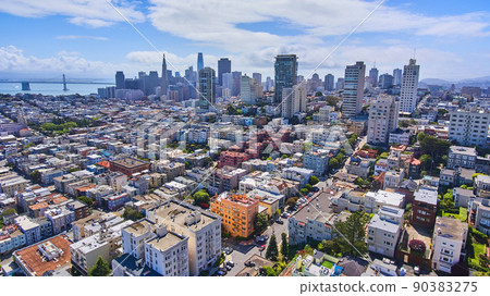 Aerial view of stunning San Francisco downtown 90383275