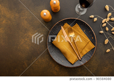 Table setting, top view Table setting, top view 90384080