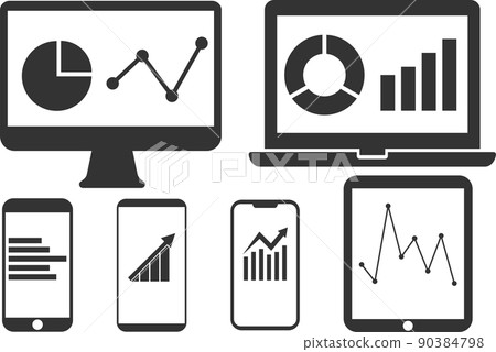 PC smartphone icon graph set 90384798
