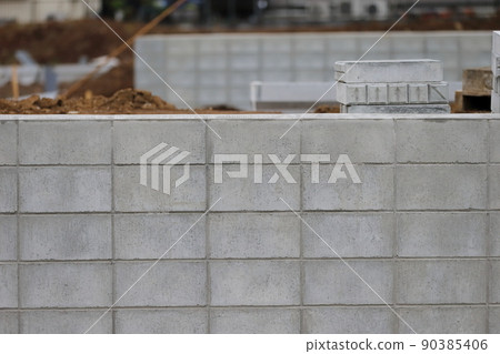 Image of concrete block wall Image of concrete block wall 90385406
