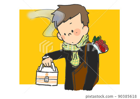 I bought a cake and flowers to say thank you I bought a cake and flowers to say thank you 90385618