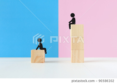 Pictogram sitting on building blocks 2 Pictogram sitting on building blocks 2 90386102