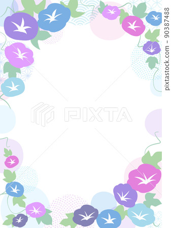 水彩牽牛花花框 水彩牽牛花花框 90387488