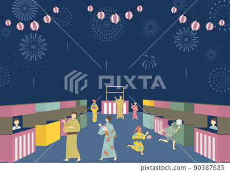 People who enjoy Bon Odori People who enjoy Bon Odori 90387685