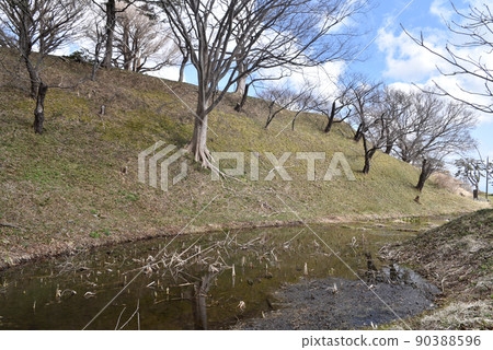 Matsumae Castle Mizubori and Honmaru earthworks 90388596
