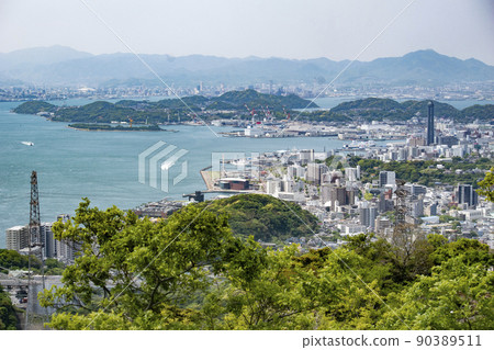 A ship that goes between the Kanmon Bridge and the Kanmon Strait A ship that goes between the Kanmon Bridge and the Kanmon Strait 90389511