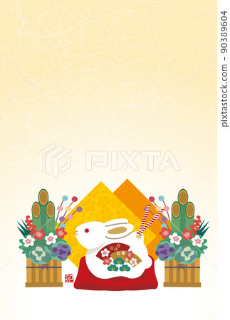 2023 New Year's card design of clay bells Year of the Rabbit 2023 New Year's card design of clay bells Year of the Rabbit 90389604
