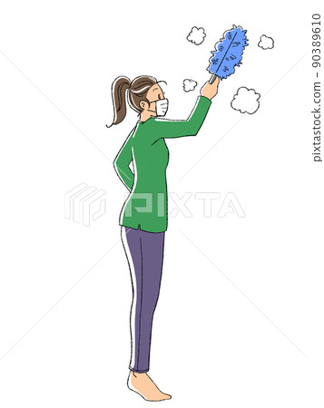戴面具清洗的女人 90389610