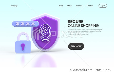 Secure online shopping concept illustration...-插圖素材 [90390569] - PIXTA圖庫