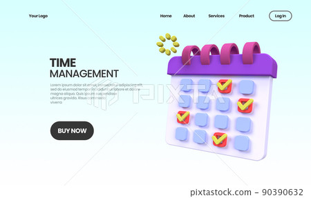 Time management illustration concept illustration Landing page template for business idea concept background 90390632
