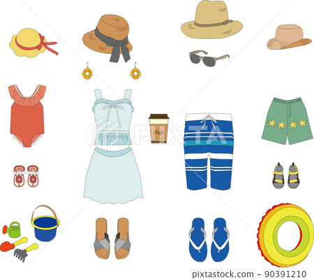 Summer coordination set - Stock Illustration [90391210] - PIXTA