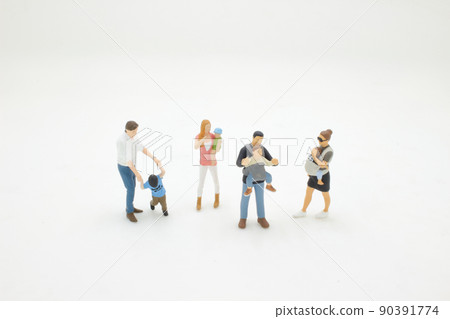 a figure of Happy mother and father with little baby. a figure of Happy mother and father with little baby. 90391774